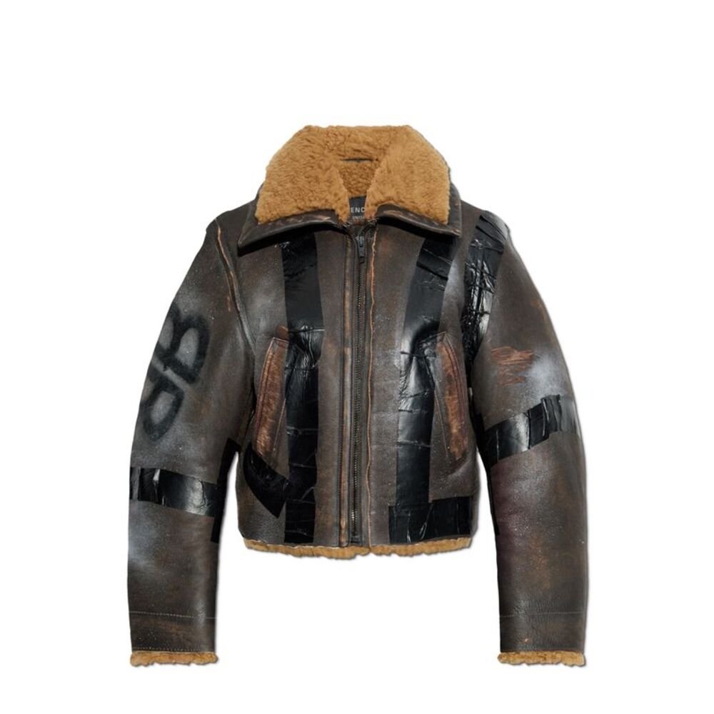 Shearling coat with vintage effect